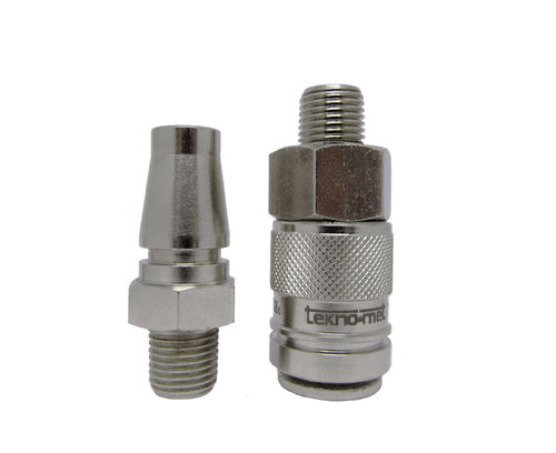 气动接头 - T017 series - TEKNO-MET BAĞLANTI ELEMANLARI SAN. ve TİC. LTD. ŞTİ - 快速 / 镀镍黄铜 / 不锈钢