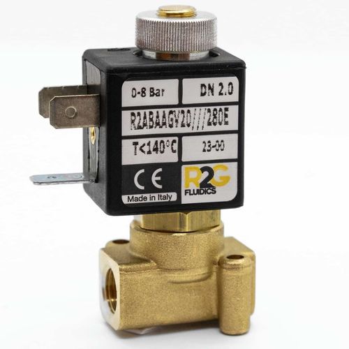 直动电磁阀 - R2AB NA/NO - R2G Fluidics Srl - 双通 / 常开 / 水