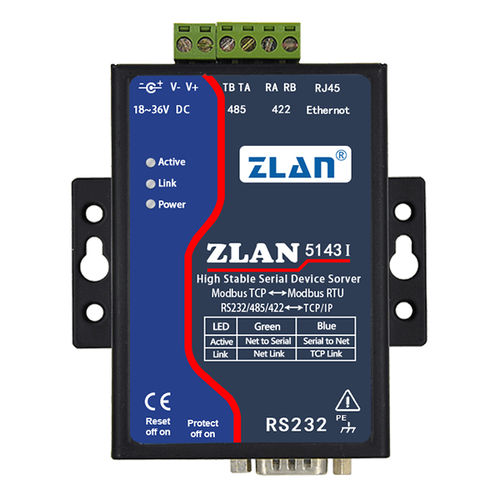 串行设备服务器 - ZLAN5143I - Shanghai ZLAN Information Technology Co.,Ltd - MODBUS / 工业