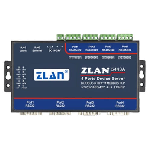 串行设备服务器 - ZLAN5443A - Shanghai ZLAN Information Technology Co.,Ltd - MODBUS / 以太网 / 4 端口式