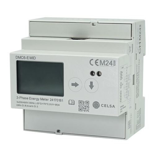 三相电能表 - DMC6-E MID - Celsa Messgeräte GmbH - DIN导轨 / MODBUS / LCD显示