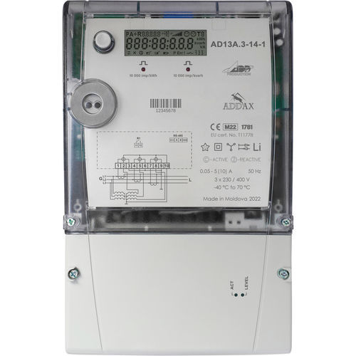 三相电能表 - AD13A.3-14-1 - ADD Grup - DIN导轨 / RS-485 / 50 Hz