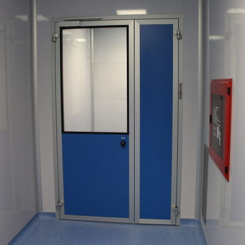 平开门 - Cleanroom Italia srl - 铝框架 / 釉面 / 室内