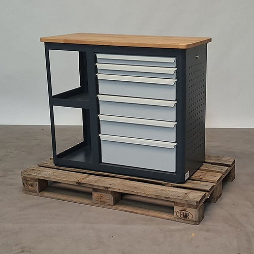 山毛榉木工作台 - 02-6010.991-Sch - RAU - 用于车间 / 6 屉式 / 移动式
