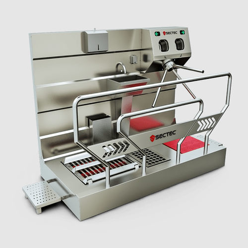 带鞋底清洗机卫生气闸 - Sct.HJN01.304.0004 - Sectec Security Technology - 带洗手池 / 带消毒装置