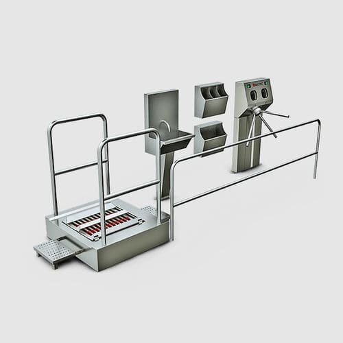 带鞋底清洗机卫生气闸 - SCT.HJN01.304.0007 - Sectec Security Technology - 带洗手池 / 带消毒装置