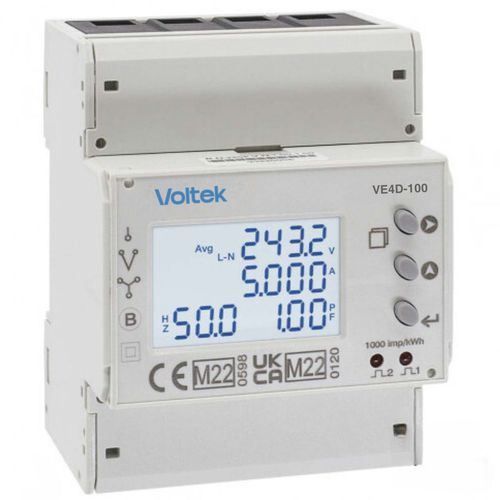 DIN导轨电能表 - VE4D-100 - Voltek Energy Limited - 单相 / 三相 / 脉冲输出式