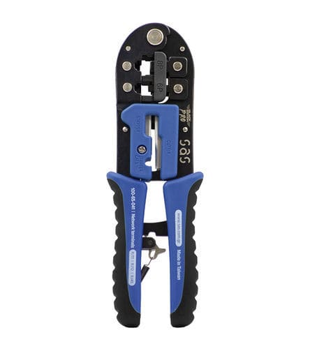 手动压管工具 - 100-65-041 - SAS - 用于 RJ45 型插头 / 多功能 / 成对扭绞线缆