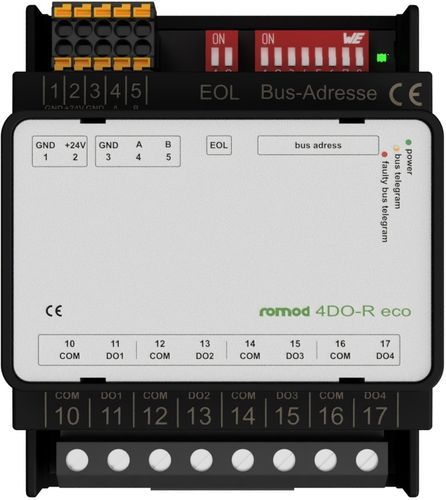 数字输出模块 - romod 4DO-R eco - Romutec Steuer- u. Regelsysteme GmbH - ModBUS RTU / RS485 / 4路输出