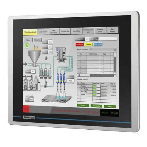 电阻式触摸屏用户界面 - WOP-212K - ADVANTECH - 面板式 / 1024 x 768 / RISC