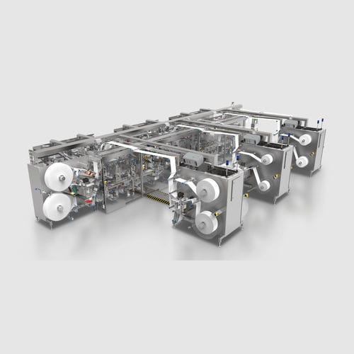制药业包装线 - MDC300 - OPTIMA packaging group GmbH - 敷料 / 全自动 / 紧凑型