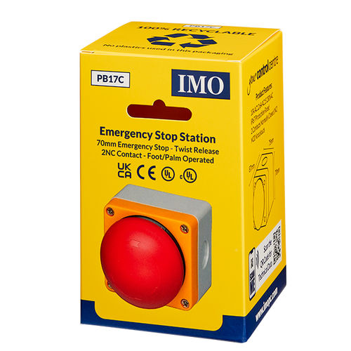 蘑菇头按钮按钮式开关 - PB17C - IMO Precision Controls Limited - 紧急制动 / IP67 / 塑料