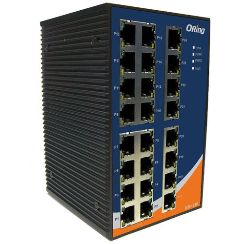 非管理型以太网交换机 - IES-1240 - Oring Industrial Networking Corp. - 10/100BaseT(X) / 14 端口式 / DIN导轨
