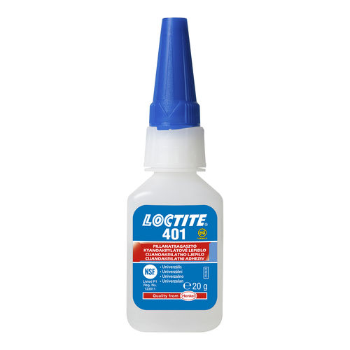 即时胶 - LOCTITE 401 - Henkel LOCTITE/乐泰 - 氰基丙烯酸盐 / 用于金属 / 用于塑料