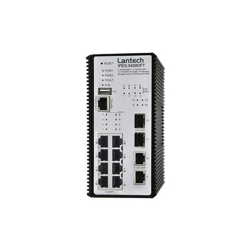 管理型以太网交换机 - IPES-5408DFT-PT series - Lantech Communications Europe GmbH - 12 端口式 / 千兆 / DIN导轨
