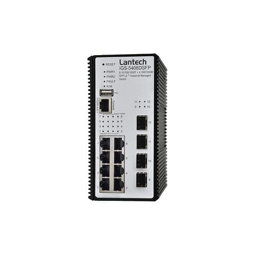 管理型以太网交换机 - IGS-5408DSFP series - Lantech Communications Europe GmbH - 12 端口式 / 千兆 / DIN导轨