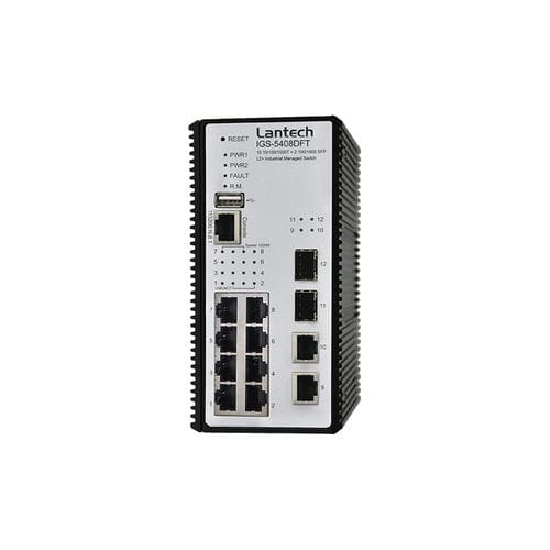 管理型以太网交换机 - IGS-5408DFT series - Lantech Communications Europe GmbH - 12 端口式 / 千兆 / DIN导轨