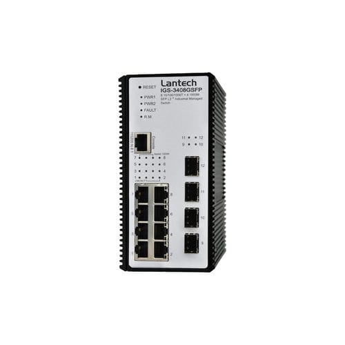 管理型以太网交换机 - IGS-3208GSFP series - Lantech Communications Europe GmbH - 10 端口式 / DIN导轨 / 壁挂安装