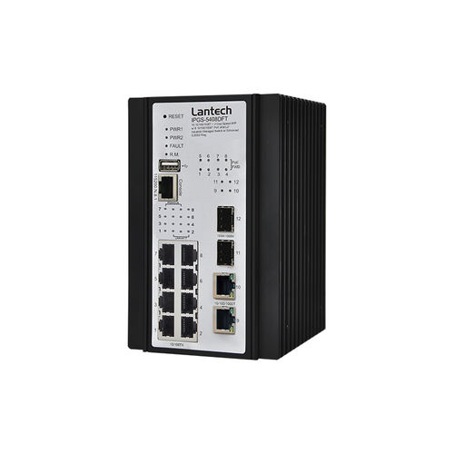 管理型以太网交换机 - IPGS-5408DFT series - Lantech Communications Europe GmbH - 12 端口式 / 千兆 / DIN导轨