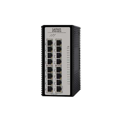 非管理型以太网交换机 - IPGS-0016 series - Lantech Communications Europe GmbH - 16 端口式 / 无线连接 / DIN导轨