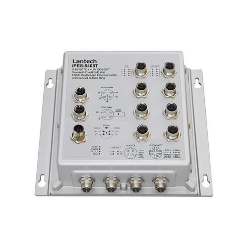 管理型以太网交换机 - I(P)ES-5408T - Lantech Communications Europe GmbH - 12 端口式 / PoE / EN50155