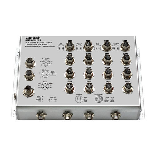 管理型以太网交换机 - I(P)ES-5416T series - Lantech Communications Europe GmbH - 16 端口式 / PoE / EN50155