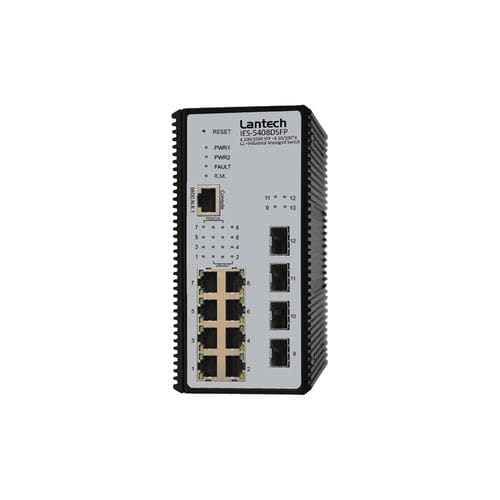 管理型以太网交换机 - IES-5408DSFP series - Lantech Communications Europe GmbH - 12 端口式 / 千兆 / DIN导轨