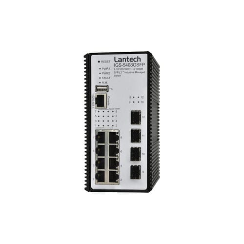 管理型以太网交换机 - IGS-5408GSFP series - Lantech Communications Europe GmbH - 12 端口式 / 千兆以太网 / 2 级