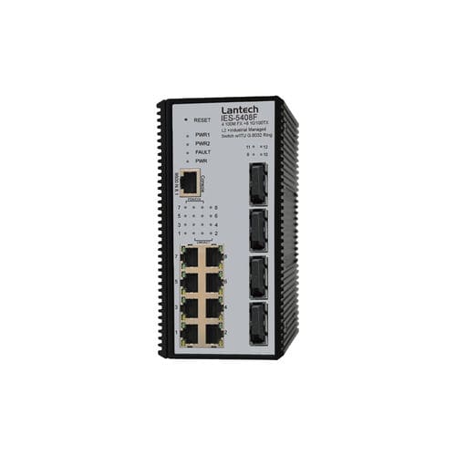 管理型以太网交换机 - IGS-5408DFT-PT series - Lantech Communications Europe GmbH - 12 端口式 / 10/100BaseT(X) / 千兆