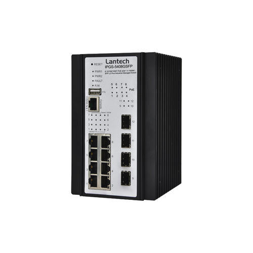 管理型以太网交换机 - IPGS-5408GSFP series - Lantech Communications Europe GmbH - 12 端口式 / 千兆 / 2 级