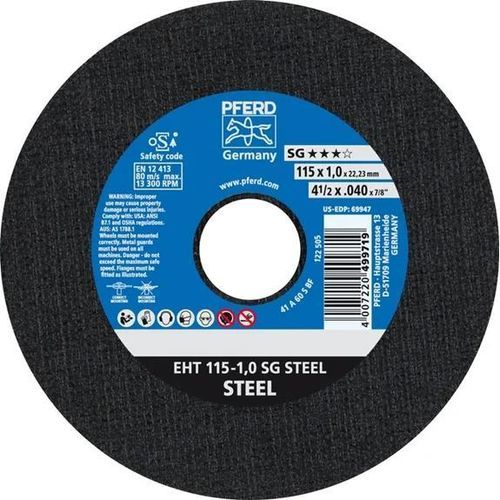 钢材切削盘 - EHT 115-1,0 SG - PFERD - 细薄 / 用于角磨机 / 用于便携式机器