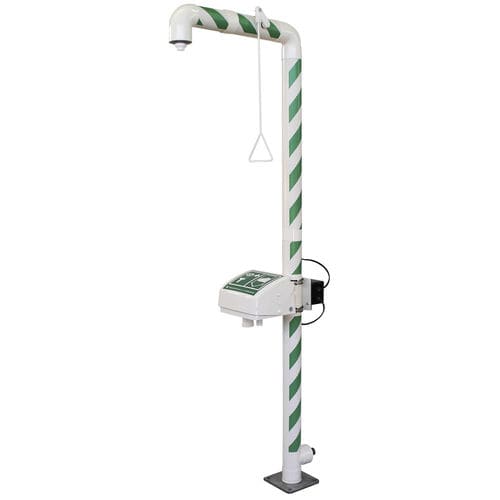 落地工业淋浴器 - MB 250/50 - Matcon B.V. - 带眼部/面部喷淋器 / 户外 / 不锈钢