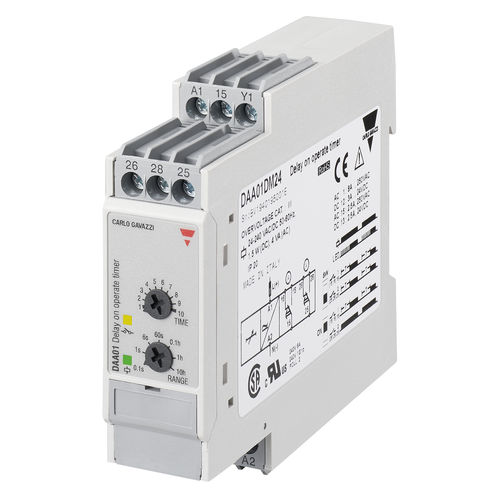 电子定时继电器 - DAA01DM24 - CARLO GAVAZZI - 延迟 / DIN导轨 / 用于盒子
