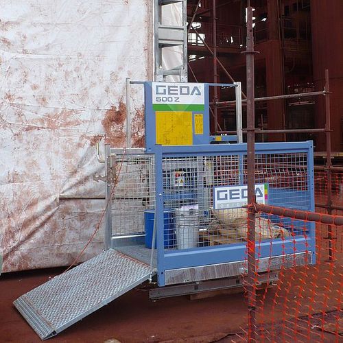齿条式货运电梯 - 500 Z - GEDA GmbH - 建筑材料 / 立柱式