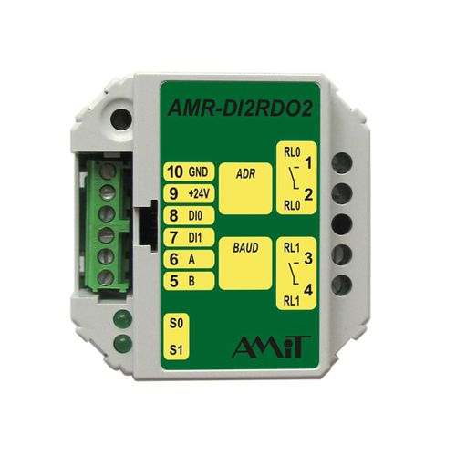 箱式PLC - AMR-DI2RDO2 - AMiT, spol. s r.o. - 内置I/O / 继电器输出 / RS485
