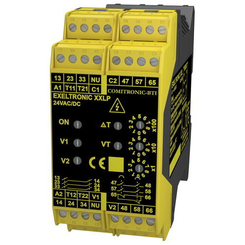 2NF安全监控继电器 - EXELTRONIC XXLP - COMITRONIC - BTI - DIN导轨 / 24Vac / 可调节