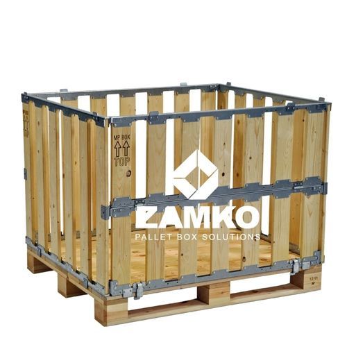 木制货盘箱 - MPB.b80.F - ZAMKO - 存储 / 折叠 / 带有折叠栏板