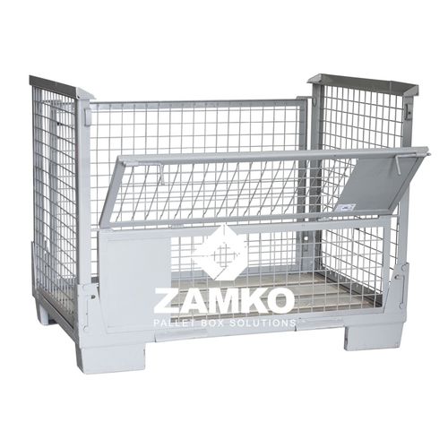 钢货盘箱 - SGN.b80.F - ZAMKO - 折叠 / 重复使用型 / 带有折叠栏板