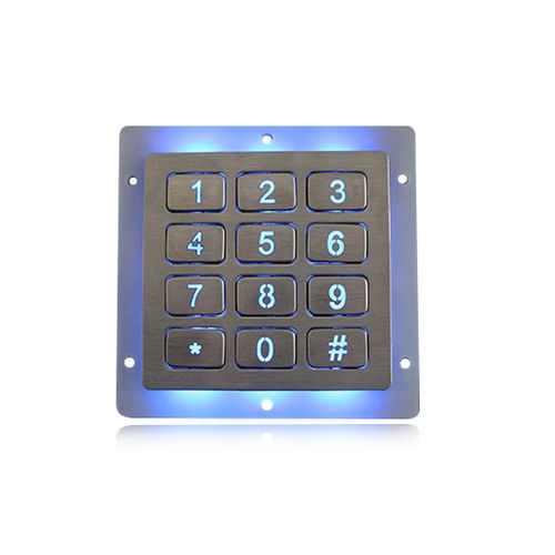12键数字键盘 - K-TEK-B86KP-12-BL-DWP - Key Technology China Limited - 面板式 / 不锈钢 / RS-232