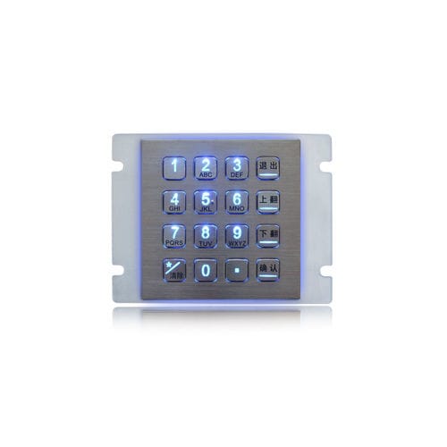 16键数字键盘 - K-TEK-B100-100KP-16S-RP-BL-DWP - Key Technology China Limited - 面板式 / 金属 / 不锈钢