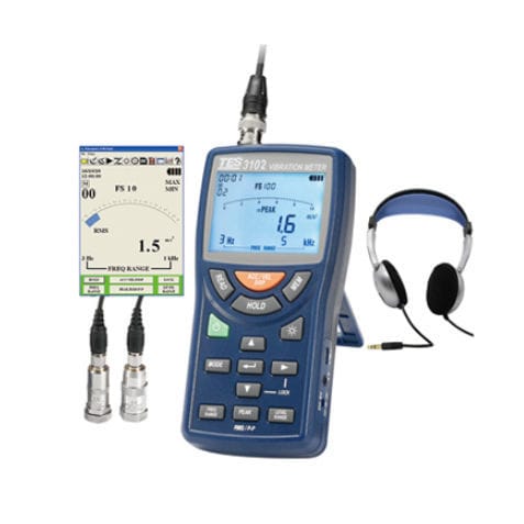 机器监控振动计 - TES-3102 - TES Electrical Electronic Corp. - 手提 / 数字 / 加速度计