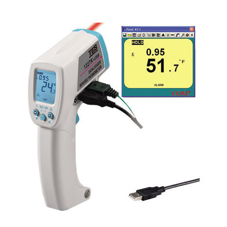 红外线温度计 - TES-1327KUSB - TES Electrical Electronic Corp. - 双刻度 / °C / °F