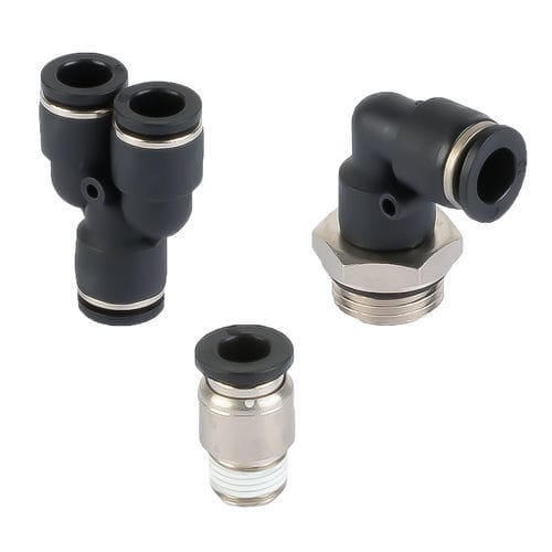 推入式接头 - P series - A&T Fluid solutions - 气动 / 肘型 / T形