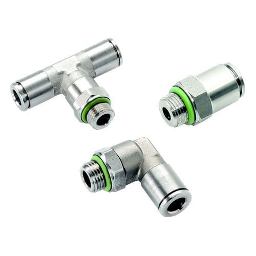 不锈钢接头 - A100X series - A&T Fluid solutions - 气动 / 推入式 / 肘型