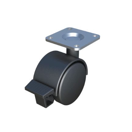 固定式脚轮 - RSIT - ISC PLASTIC PARTS - 平台车 / 带制动装置 / 家具