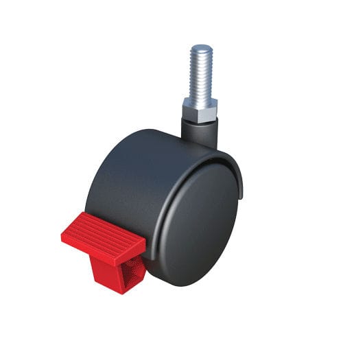 固定式脚轮 - RSIF - ISC PLASTIC PARTS - 螺纹杆式 / 带制动装置 / 聚丙烯
