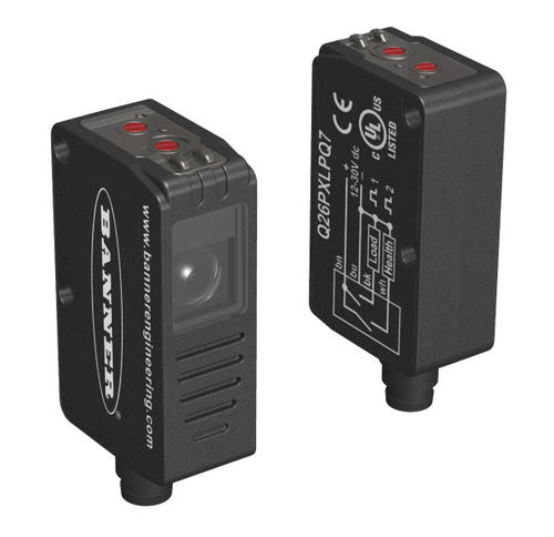 矩形光电探测器 - Q26 SERIES CLEAR OBJECT SENSOR - BANNER ENGINEERING CORP. - 红光 / 紧凑型 / 偏振
