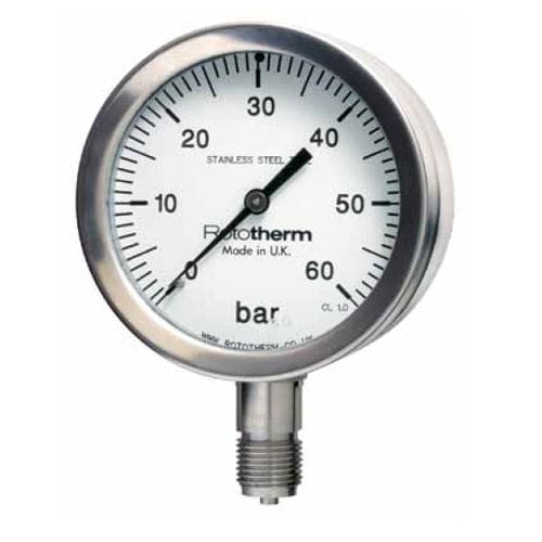 表盘压力计 - SPG series - British Rototherm Co. Ltd - 螺纹 / NPT 1/2 / 不锈钢