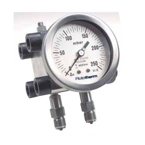 差动压力计 - DP3 series - British Rototherm Co. Ltd - 表盘 / NPT 1/2 / NPT 1/4