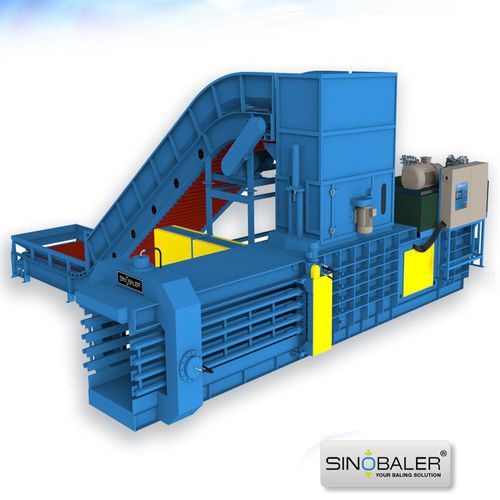 纸张打包压缩机 - SHBA2 series - SINOSPECT INDUSTRIAL CO.,LTD - 卧式 / 顶部装载 / 通道式